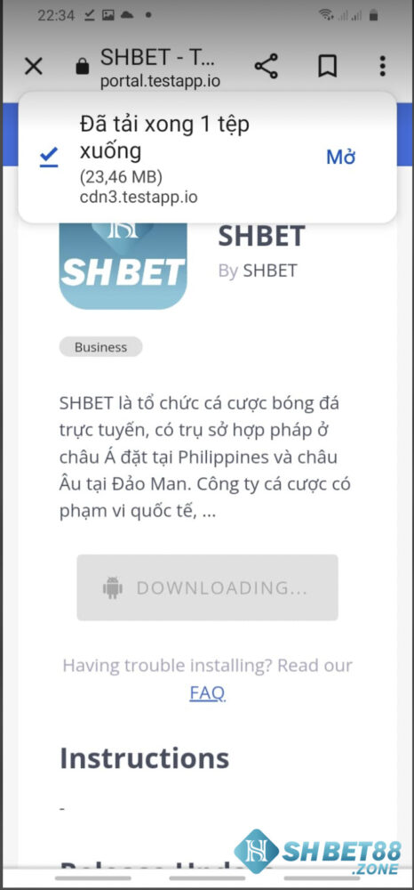 Hướng dẫn cách tải app Shbet chi tiết trên iOS và Android 15 Bấm chọn Mở