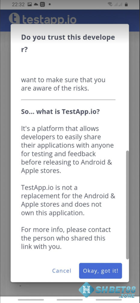 Hướng dẫn cách tải app Shbet chi tiết trên iOS và Android 13 Chọn Okay, got it