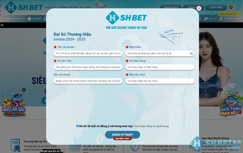 SHBET - ĐƯỜNG DẪN TRUY CẬP CHÍNH THỨC SHBET.COM KHÔNG CHẶN 2026 178 Mỗi người chơi chỉ được lập một nick duy nhất